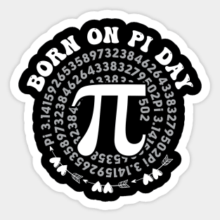 Born On Pi Day Happy Pi Day Birthday Gift Math Equations Sticker